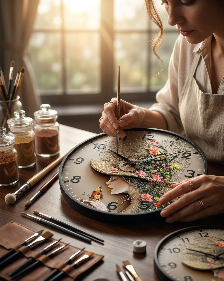 Artisan’s Serenity Portrait Clock